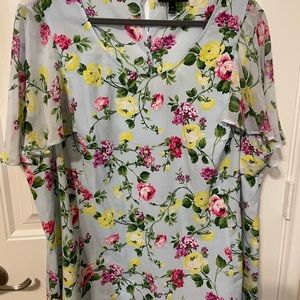 Lame Bryant size 24 floral print flowy blouse